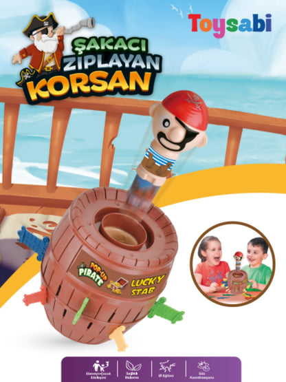 Şakacı Korsan Oyunu - Zıplayan Şakası Korsan Oyunu - Büyük Boy - Fıçısı Kumbara Oluyor