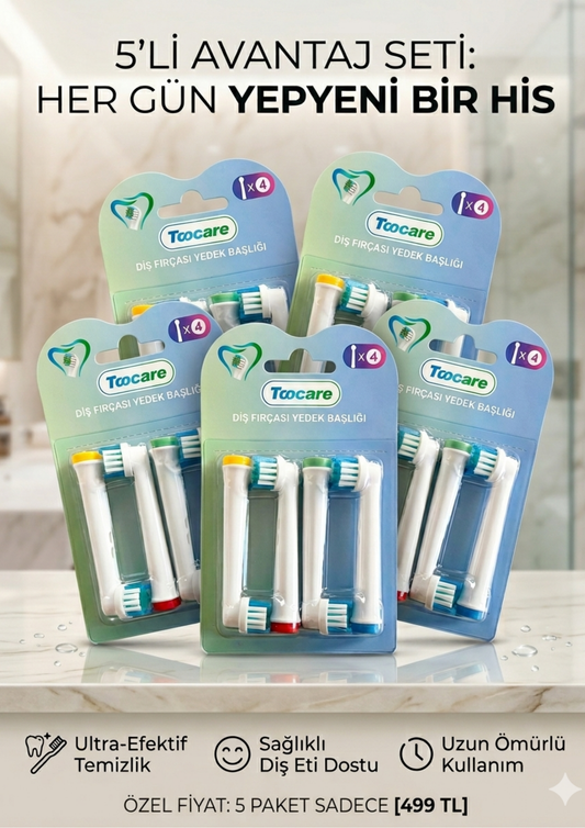 Oral-B Diş Fırçası Uyumlu 5 paket (20 Adet) Premium Kalite Yedek Başlık
